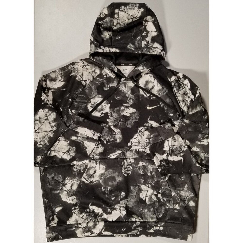 Nike Therma Fit Black & White Graphic Fitness Workout Pullover Hoodie Men's XL